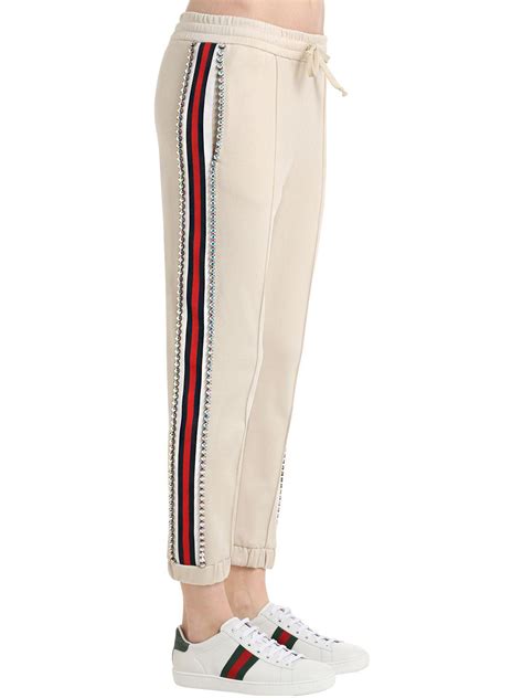 gucci white track pants